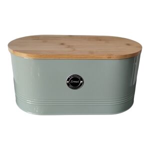 Patissier Bread Box | Bin Typhoon Sage Green Steel and Bamboo Anthro Home